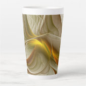 Farben Wertvoller Metalle, Abstraktes Fraktal Kuns Milchtasse (Vorderseite)