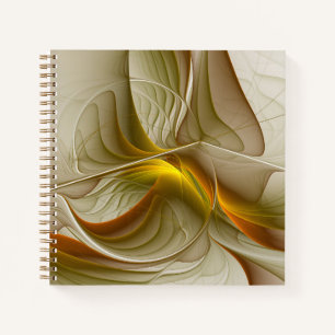Farben Wertvoller Metalle, Abstraktes Fraktal Kuns Notizblock