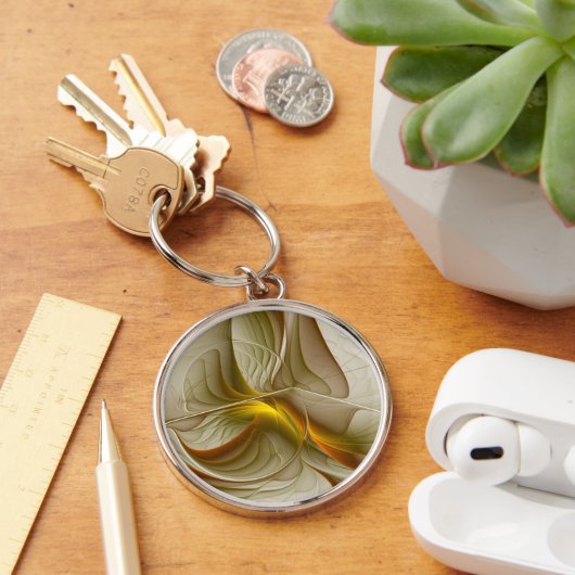 Farben Wertvoller Metalle, Abstraktes Fraktal Kuns Schlüsselanhänger (Schreibtisch)