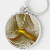 Farben Wertvoller Metalle, Abstraktes Fraktal Kuns Schlüsselanhänger (Vorne)