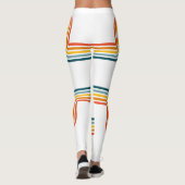 Farben & White Trendy 80's Tube Sock Stil Leggings (Rückseite)