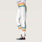 Farben & White Trendy 80's Tube Sock Stil Leggings (Links)