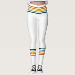 Farben & White Trendy 80's Tube Sock Stil Leggings
