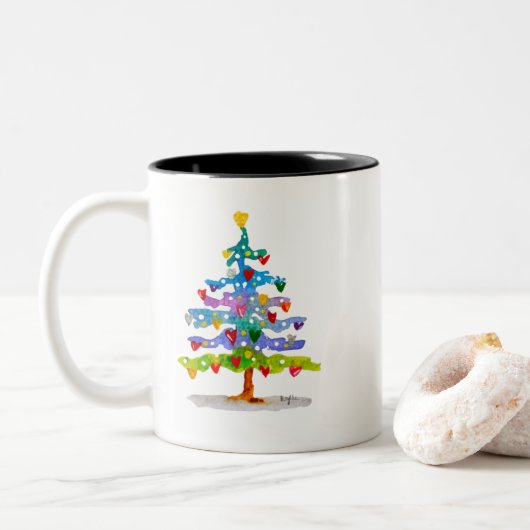 Farbenbaum Zweifarbige Tasse (Mit Donut)