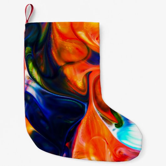 Farbenblende Explosion: Abstrakte Farbgebung Kleiner Weihnachtsstrumpf (Vorderseite)