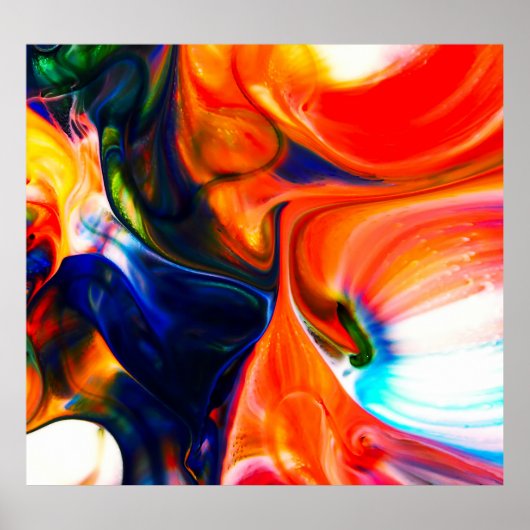 Farbenblende Explosion: Abstrakte Farbgebung Poster (Vorne)