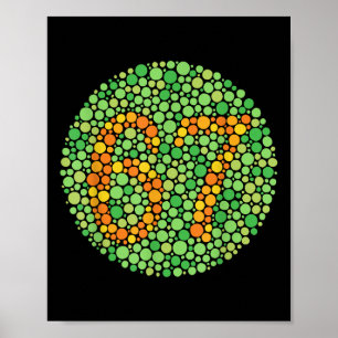 Farbenblindheitstest 67 Six Seven Pünktchen-Lehrer Poster