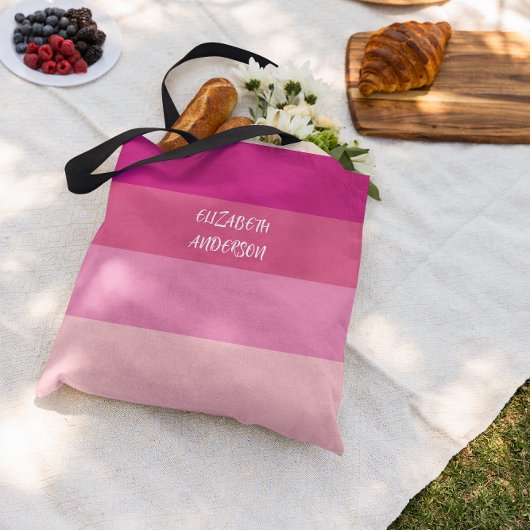 Farbenblock Rosa Horizontale Streifen Tasche