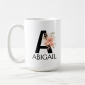 Farbenblush Pastellrosa Monogramm mit Name Kaffeetasse (Links)