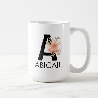 Farbenblush Pastellrosa Monogramm mit Name Kaffeetasse