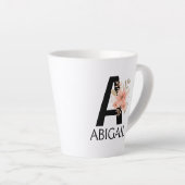 Farbenblush Pastellrosa Monogramm mit Name Milchtasse (Rechte Ecke)