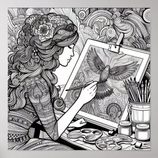 Farbenbuchgeschenke - Künstlermaler Poster (Vorne)