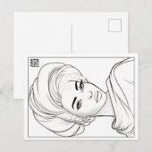 Färbende Postkarte | Frau des Stoffes (Vorne/Hinten)