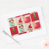 FARBENE CHRISTMAS PRÄSENTIERT SANTA CANDY TREIN RECHTECKIGER AUFKLEBER (Umschlag)