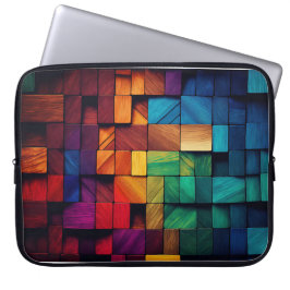 FARBENE HOLZBLÖCKE SEHEN AUS LAPTOPSCHUTZHÜLLE