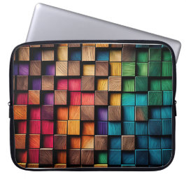 FARBENE HOLZBLÖCKE SEHEN AUS LAPTOPSCHUTZHÜLLE