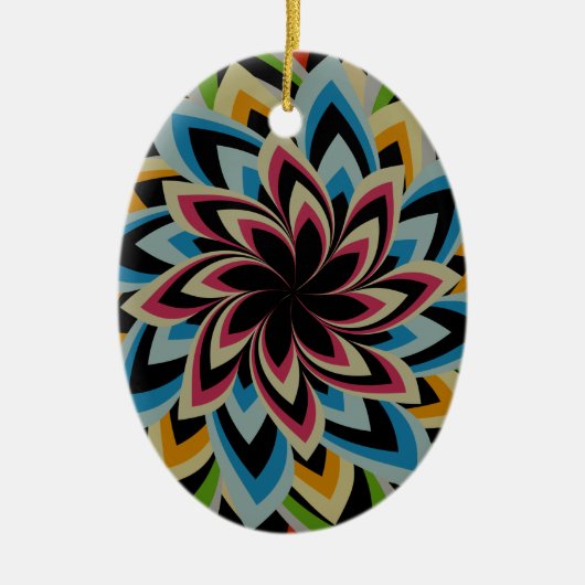 FARBENE SCHWIMMERBLUME KERAMIK ORNAMENT (Vorne)