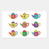 FARBENE TEAPOTS RECHTECKIGER AUFKLEBER (Vorderseite)