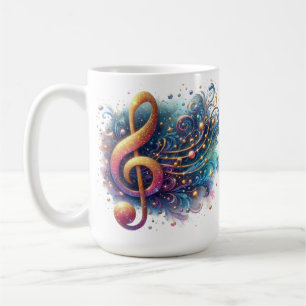 FARBENE VERZIERT GOLD MUSICAL CLEFT NOTE KAFFEETASSE