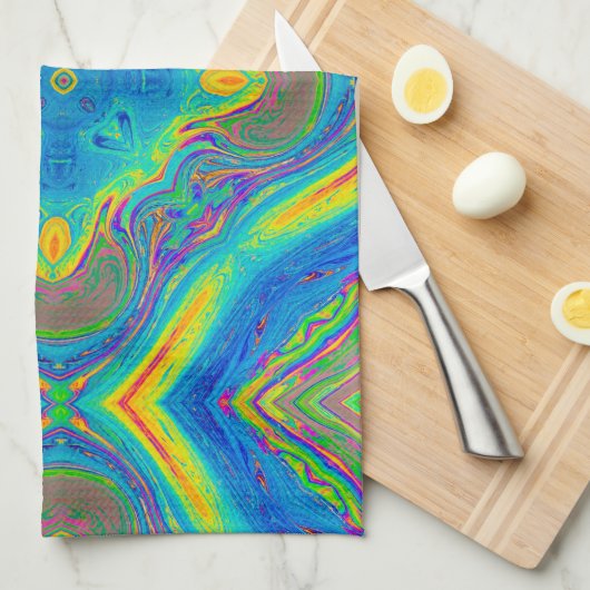 Farbeneinzigartig Abstrakt Geschirrtuch (Viertel Falte)