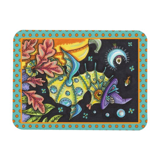 FARBENES FANTASY SEEPFERD, WITCH IM HALLOWEEN MEER MAGNET (Horizontal)