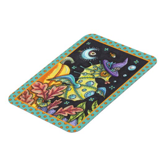 FARBENES FANTASY SEEPFERD, WITCH IM HALLOWEEN MEER MAGNET (Linke Seite)