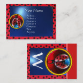 FARBENES LADYBUG-MONOGRAMM VISITENKARTE (Vorne/Hinten)