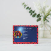 FARBENES LADYBUG-MONOGRAMM VISITENKARTE (Stehend Vorderseite)