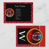 FARBENES LADYBUG-MONOGRAMM VISITENKARTE (Vorne/Hinten)