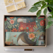 FARBENES MÄDCHEN IN GARTEN MIT BLUME DEKOUPAGE SEIDENPAPIER (Geschenk)