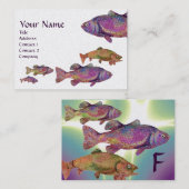 FARBENES ROINBOW-TROUT-MONOGRAMM, Weiße Perle Visitenkarte (Vorne/Hinten)