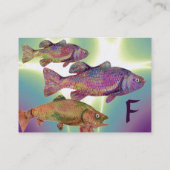 FARBENES ROINBOW-TROUT-MONOGRAMM, Weiße Perle Visitenkarte (Rückseite)