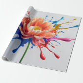 Farbenexplosion Blütenblatt Geschenkpapier (Ungerollt)