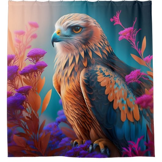 Farbenfalken Duschvorhang (Vorderseite)