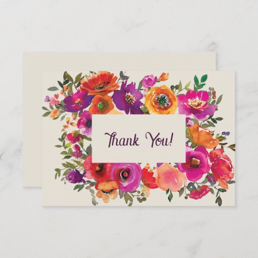Farbenfarbene Flora Danke Karte