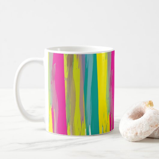 Farbenfarbene Grunge Textur Kaffeetasse (Mit Donut)