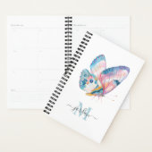 Farbenfarbene Schmetterlinge mit Monogramm Planer (Anzeige)