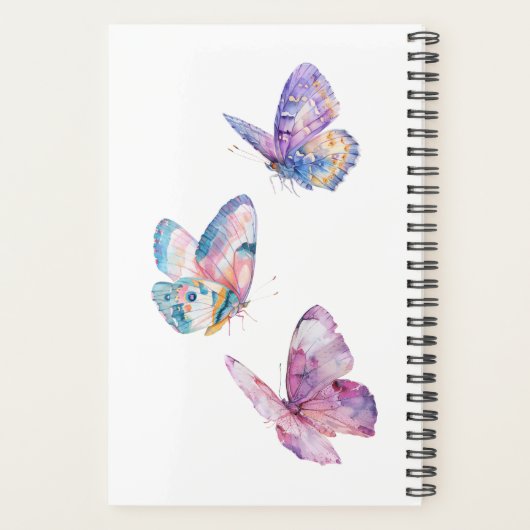 Farbenfarbene Schmetterlinge mit Monogramm Planer (Rückseite)