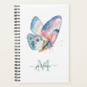 Farbenfarbene Schmetterlinge mit Monogramm Planer (Vorderseite)