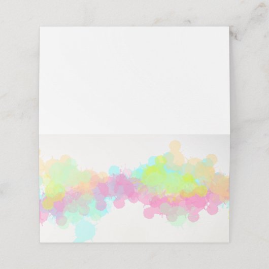 Farbenfarbene Spritzer Platzkarte (Außenseite Aufgefaltet)