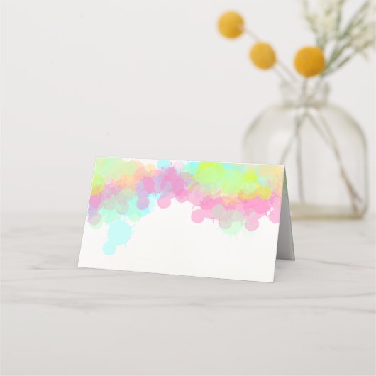 Farbenfarbene Spritzer Platzkarte (Rückseite)