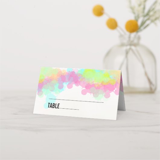 Farbenfarbene Spritzer Platzkarte (Vorderseite)