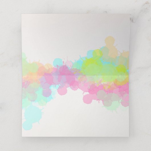 Farbenfarbene Spritzer Platzkarte (Innenseite Aufgefaltet)