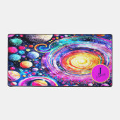 FARBENFARBENE WASSERFARBE OUTER SPACE MONOGRAMM DE SCHREIBTISCHUNTERLAGE (Vorderseite)