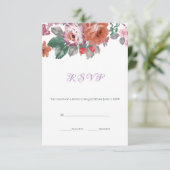 Farbenfarbenes Blossom RSVP Karte (Stehend Vorderseite)