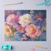 Farbenfarbenes Blumendekoupage Seidenpapier (Basteln)