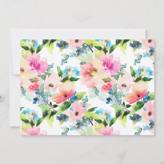 Farbenfarbenes Blumenmuster - Save the Date (Rückseite)