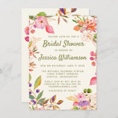 Farbenfarbenes Brautparty für Flora und Fauna Einladung (Vorne/Hinten)
