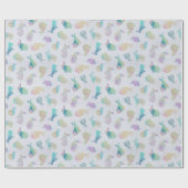 Farbenfarbenes Bunnies-Muster in Weiß Geschenkpapier (Flach)