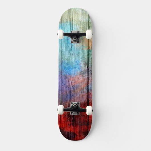 Farbenfarbenes Holz Abstrakt #2 Skateboard (Vorderseite)